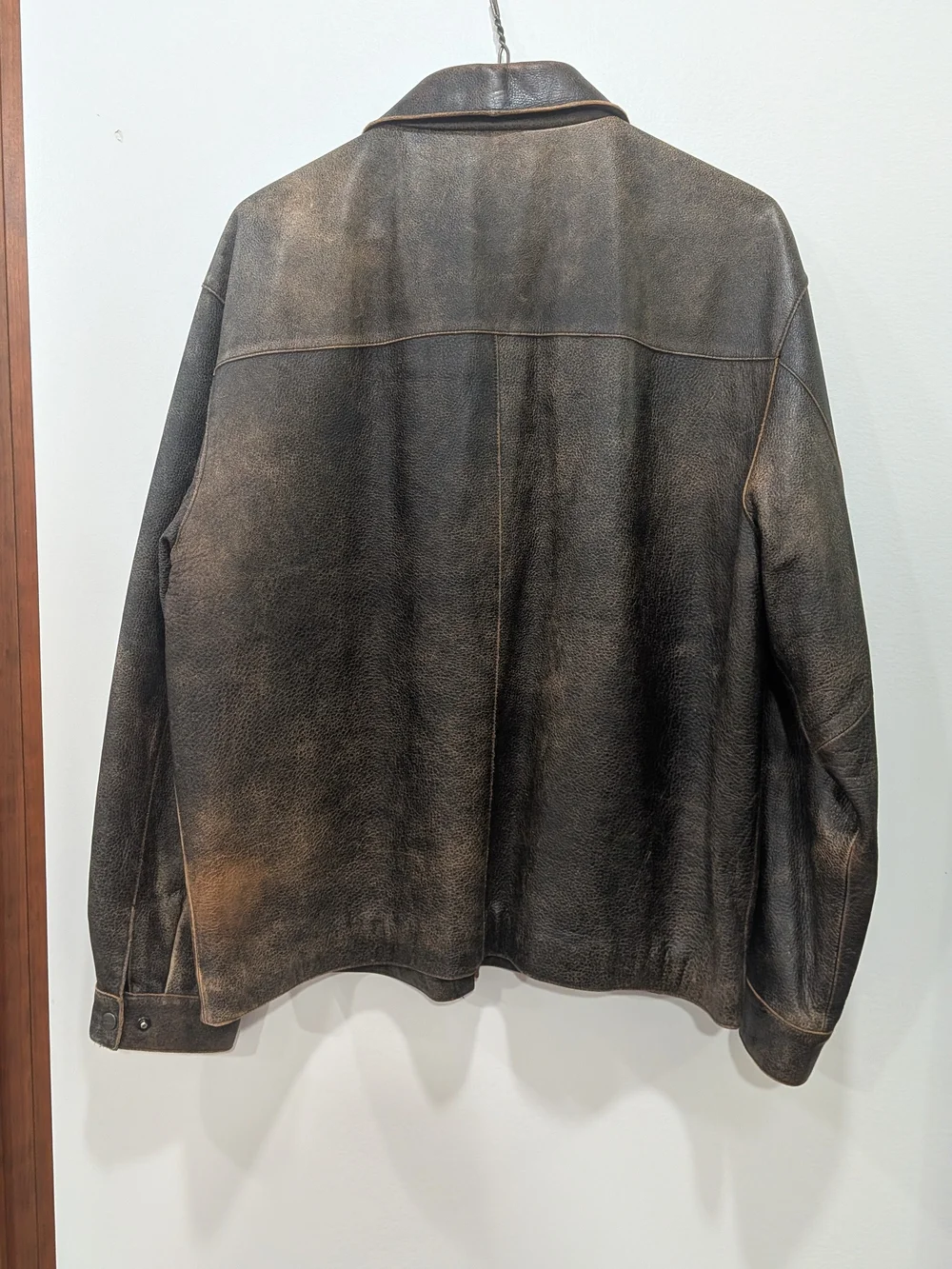 Vintage Reed Brown Leather Mens Retro Streetwear Biker Distressed Jacket Sz 42